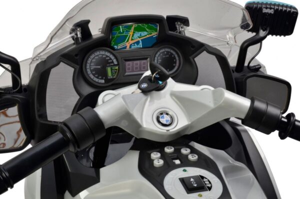 Motocicleta electrica pentru copii 12 volti BMW Politia (212) Argintie