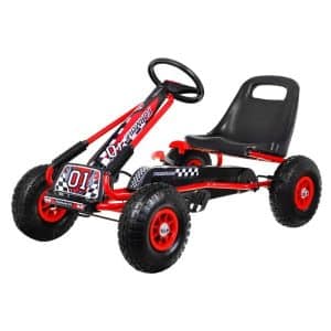 Kart-cu-pedale-pentru-copii-cu-roti-gonflabile-A15-Rosu