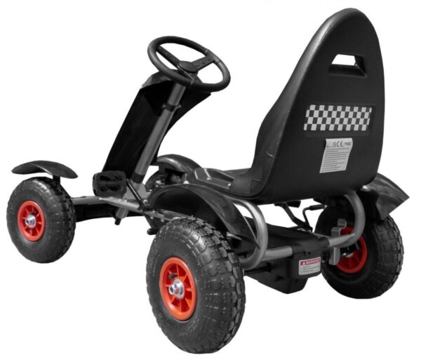 Kart cu pedale pentru copii F618, roti gonflabile Negru
