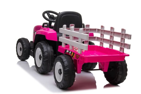 Tractor electric cu remorca pentru copii BLOW TRUCK roti EVA (MX-611) Roz