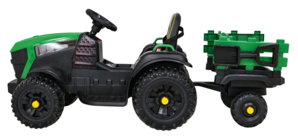 Tractor electric pentru copii cu remorca Titanium, roti EVA (0925) Verde