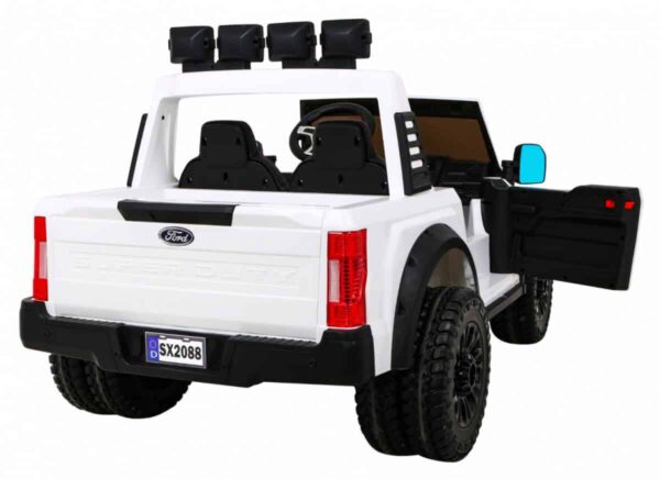 Masinuta electrica pentru copii Ford Super Duty XXL cu 2 locuri, 24V 4×4 ecran LCD (2088-power) Alb