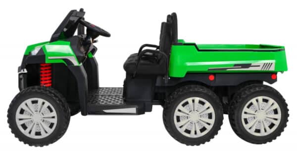 Masinuta electrica „Tractor tip ferma” 4×4 LUX cu remorca (A730) Verde