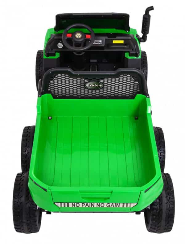 Masinuta electrica „Tractor tip ferma” 4×4 LUX cu remorca (A730) Verde