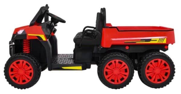 Masinuta electrica „Tractor tip ferma” 4×4 LUX cu remorca (A730) Rosu
