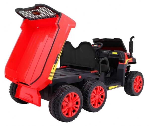 Masinuta electrica „Tractor tip ferma” 4×4 LUX cu remorca (A730) Rosu