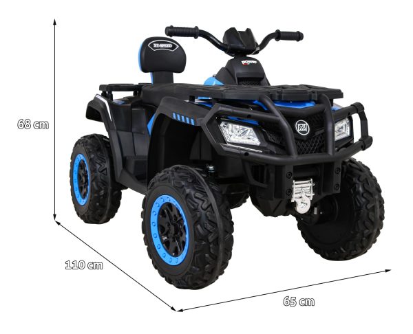 ATV electric pentru copii cu 2 locuri XT-SPEED 180W 24V 4×4, (S615) Albastru