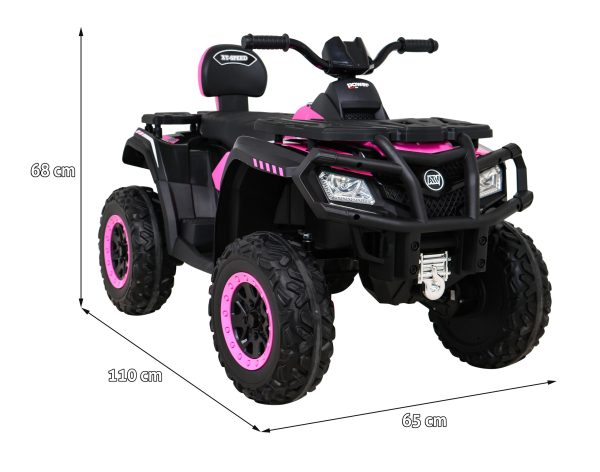 ATV electric pentru copii cu 2 locuri XT-SPEED 180W 24V 4×4, (S615) Roz
