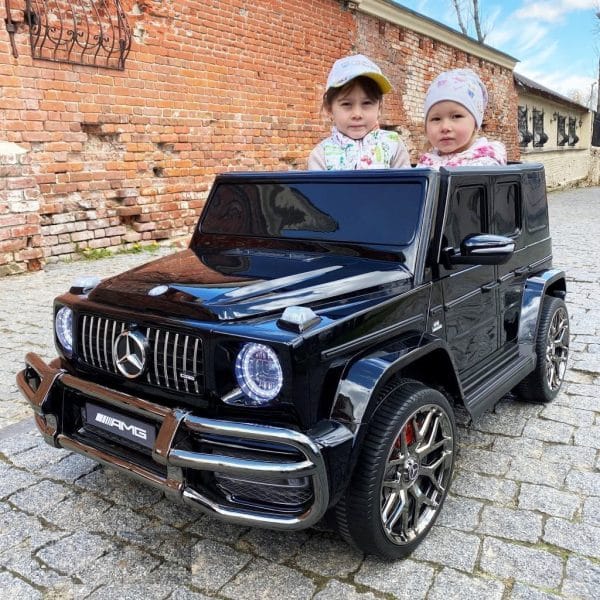 Masinuta electrica pentru copii 24 Volti Mercedes AMG G63 4×4 XXL cu 2 locuri (s307) Negru metalizat
